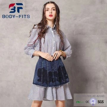 महिलाओं के लिए धारीदार शर्ट ड्रेस